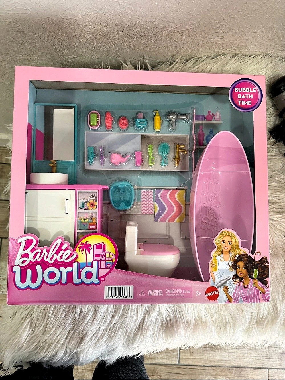 Barbie World Bathroom Playset Bathroom Playset Pink New
